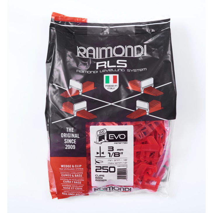 Raimondi klips RLS EVO 3 mm, 3-12 mm høyde à 250 stk