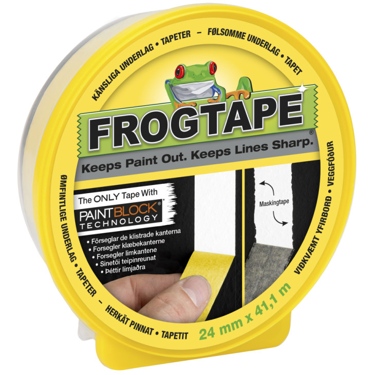 FrogTape maskeringstape Delicat. GUL 24mm x 41,1m