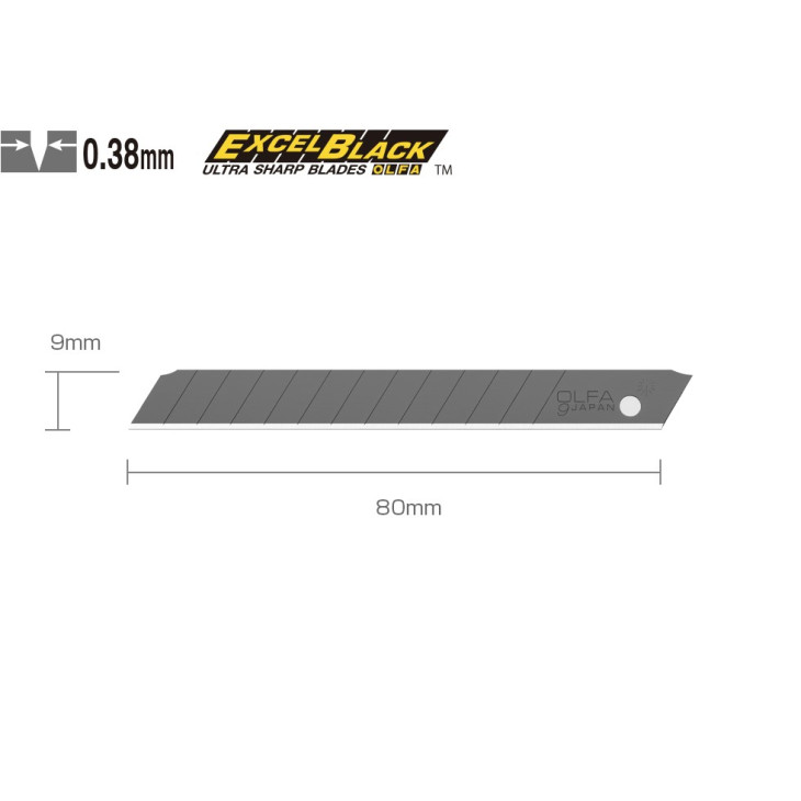 Olfa Tapetknivblad sort 9 mm 10 pk