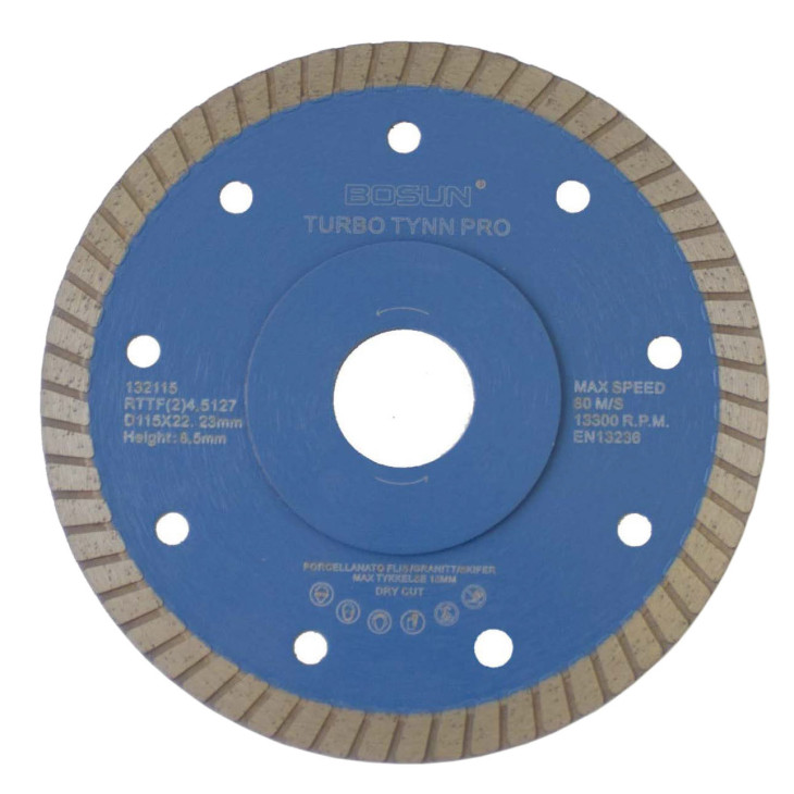 Diamantblad turbo tynn 115/22,2 mm Bosun Pro Blå