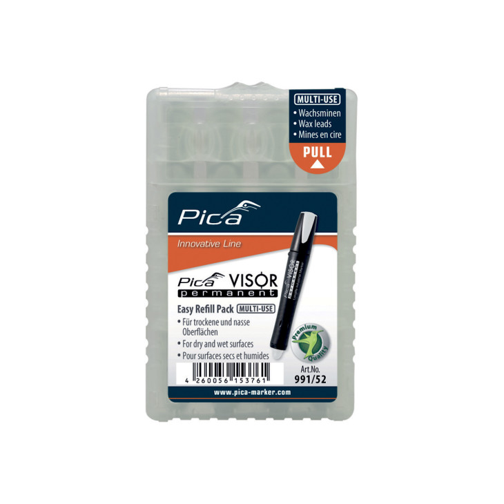 Pica Visor Refill Oljekrittstift vannfast, 4 stk hvit