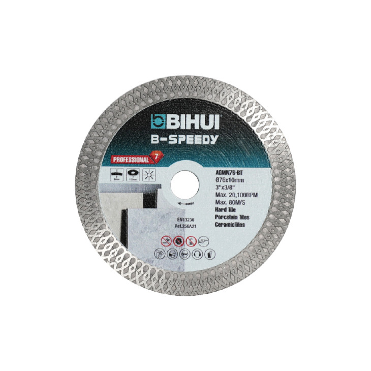 Bihui diamantblad mesh 76 mm til vinkelsliper 12V-2.5Ah AGMN76-BT