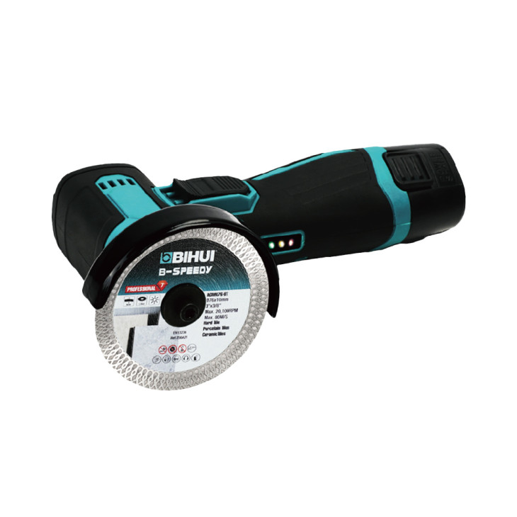 Bihui vinkelsliper batteridrevet 76 mm,  12V-2.5Ah AGMN76